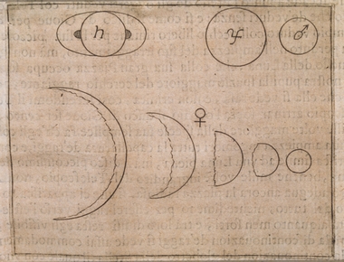 Le fasi lunari disegnate da Galileo